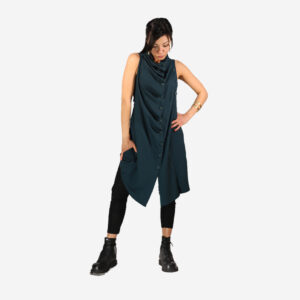 Vestito smanicato multibottoni - immagine 4
