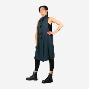 Vestito smanicato multibottoni - immagine 3