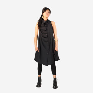 Vestito smanicato multibottoni - immagine 2